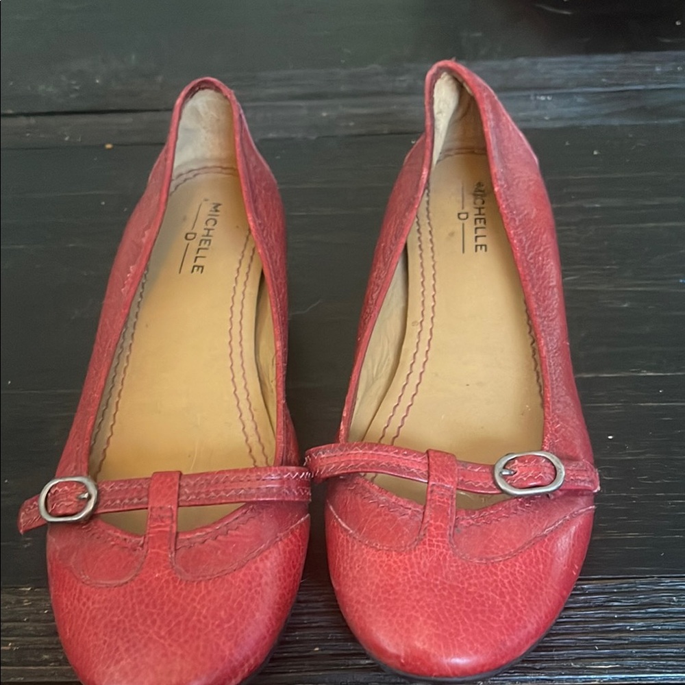 Michelle D Scarlet Leather Loafers
